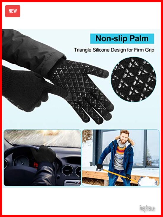 Winter Fleece Lined Beanie Hat Scarf Touchscreen Gloves Socks Set Unisex main image 4
